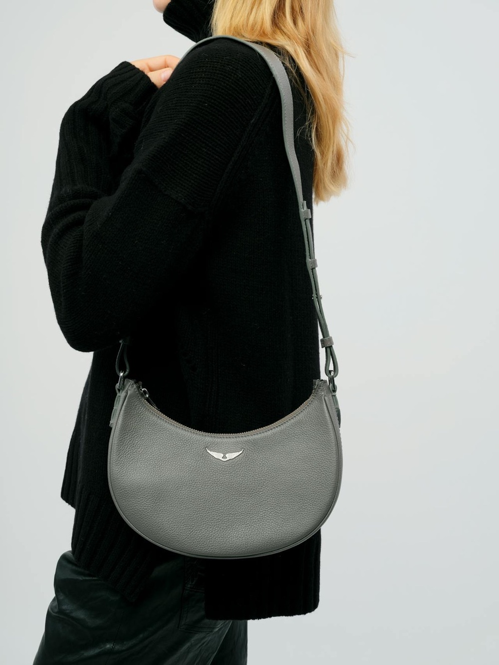 Zadig &. Voltaire Moonvibe Grained Leather crossbody bag.